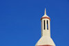 Ouanaminthe / Juana Mendez, Nord-Est Department, Haiti: Baptist church - bell tower detail - photo by M.Torres