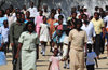 Fort-Libert, Nord-Est Department, Haiti: Sunday scene - people leaving mass - dauphinois et dauphinoises - photo by M.Torres