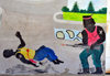 Fort-Libert, Nord-Est Department, Haiti: mural painting - massacre during the rebellion - stage at the Place d'Armes - photo by M.Torres