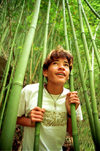 Hawaii - Maui island: boy in the bamboo forest - Eastern Maui - Photo by G.Friedman
