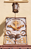 Tegucigalpa, Honduras: Franciscan Coat of arms and motto - Galeria Nacional de Arte - former convent of La Merced - Parque la Merced - Paz y Bien - Orden franciscana - photo by M.Torres