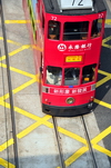 Hong Kong: Des Voeux Road, double-decker tram - photo by M.Torres