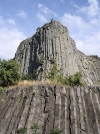 Hungary / Ungarn / Magyarorszg - Hegyestu - Monoszlo (Veszprem province): the Sharp needle - a lava neck - columnar jointed basaltic rocks and hyaloclastic peperite (photo by J.Kaman)