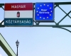 Hungary / Ungarn / Magyarorszg - Esztergom: border signs - EU flag - Maria Valeria bridge / hid (photo by J.Kaman)