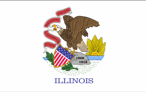 flag of Illinois - motto: State sovereignty, national union - United States of America / Estados Unidos / Etats Unis / EE.UU / EUA / USA