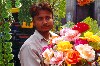 India - New Delhi: flower seller (photo by Francisca Rigaud)