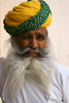 Jodhpur, Rajasthan, India: bearded man in a turban - French fork beard - photo by M.Wright