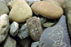 India - Ladakh - Jammu and Kashmir: Mani stones with the mantra Om Mani Padme Hum - religion - Buddhism - photo by W.Allgwer