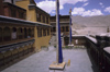 India - Ladakh - Jammu and Kashmir - Tikze: flag poles (Tarcho) in the monastery's inner court - photo by W.Allgwer