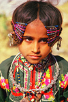India - Gujarat, India: Harijan girl with her typical jewels and clothes - photo by E.Petitalot