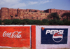 India - Agra, Uttar Pradesh: sodas advertise in front of the Red Fort - Coca-Cola and Pepsi cola ads -  photo by E.Petitalot