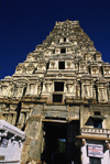India - Hampi, Karnataka: Virupaksha Hindu temple - Gopuram  - photo by E.Petitalot