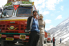 India - Manali to Leh highway: truck drivers and their Tatas - photo by M.Wright