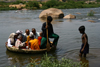 Hampi, Karnataka, India: crossing the Tungabhadra River on a large pan - photo by M.Wright