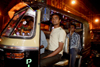 Calcutta / Kolkata, West Bengal, India: disco autorickshaw - nocturnal - Chowringhee - photo by G.Koelman