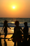 India - Goa: beach - people at sunset - photo by M.Wright