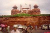 India - Delhi: the Red Fort - Lal Qila, by Chandri Chowk, the moonlight square - UNESCO world heritage site - photo by Miguel Torres
