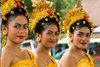 Padangbai, Bali, Indonesia: portrait of three young Balinese woman wearing traditional attire - photo by D.Smith