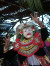 Indonesia - Bali: mask - story teller at temple festival - photo by M.Sturges