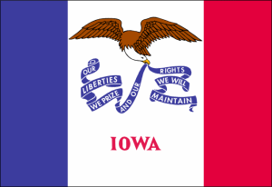 Iwoa flag - Our liberties we prize and our rights we will maintain - United States of America / Estados Unidos / Etats Unis / EE.UU / EUA / USA