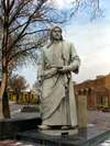 Tabriz - East Azerbaijan, Iran: Khaqani's statue - Nestorian poet, master of panegyric qasida - Khaqani Park, behind the Blue Mosque - photo by N.Mahmudova