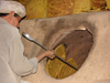 Yazd, Iran: baker and tandoor oven with bread on the walls - bakery - photo by N.Mahmudova