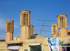 Yazd, Iran: former water reservoir, now a gym,  with four windtowers - badgirs - badjeers - windcatchers - photo by N.Mahmudova