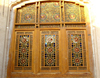 Yazd, Iran: shebeke panel seen from the outside - Iranian coloured glass - photo by N.Mahmudova