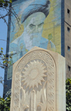 Iran - Tehran - Ayatollah Khomeni and Khatchkar - Armenian Genocide memorial at Sarkis Church - ArchitectSeroj Sukazian - photo by M.Torres