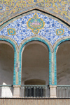 Iran - Tehran - bazar mosque- balcony with tiles - photo by M.Torres