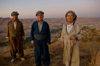 Duhok / Dohuk / Dehok / Dahok, Kurdistan, Iraq: three Kurdish men in traditional attire in the cliffs above the city - baggy pantaloons, a shirt, a cummerbund in which valuables and daggers are kept and a close-fitting turbanlike head wrap - Cil Kurd - photo by J.Wreford