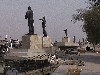 Iraq -  Al Basrah / Basra / Basora / Bassora / BSR: the Iraqi generals point at the Iranian enemy - promenade on the Shat El Arab (photo by A.Slobodianik)