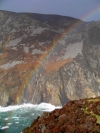 Ireland - Slieve League sea cliffs / Grey Mountain  (county Donegal): rainbow - the highest sea cliffs in western Europe (photo by R.Wallace)