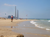 Israel - Qesarriya / Caesarea Maritima / Caesarea Palaestina - Hadera: Orot Rabin power station and the beach - photo by Efi Keren