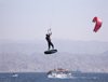 Israel - Eilat - kite surf - surfer in flight - water sports - photo by E.Keren