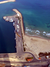 Israel - Hadera: Orot Rabin power station - pier of the coal terminal - from above - photo by E.Keren