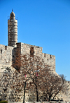 Jerusalem, Israel: tower of David and the City walls, the minaret was added in 1635 AD by Mohammed Pasha - photo by M.Torres