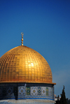 Jerusalem / al-Quds, Israel: golden dome and blue tiles - Dome of the Rock - Kipat Hasela - erected on the site of the Second Jewish Temple, demolished during the Roman Siege of Jerusalem - Temple Mount, Har haByith - Esplanade of the Mosques - Haram el-Sherif - photo by M.Torres