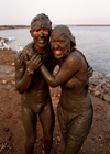 Israel - Dead sea: mud bath - the mud of the Dead Sea has health and cosmetic uses - photo by G.Friedman