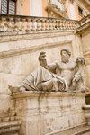 Rome, Italy: river god of the Nile by Michelangelo Buonarroti - statue outside Palazzo Senatorio in Piazza Campidoglio - photo by I.Middleton