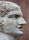 Rome, Italy - courtyard of Castel Sant'Angelo - detail of statue - photo by A.Dnieprowsky / Travel-images.com