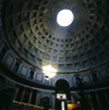 Rome, Italy: Pantheon - coffered concrete dome built in 118 AD - ray of light through the oculus - photo by J.Fekete