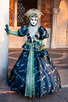 Carnival participant with Carnival costume in Piazza San Marco, Venice - photo by A.Beaton
