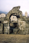 Italy - Aosta / Aoste (Valle d'Aosta) : ruins of the Roman theater - photo by M.Torres