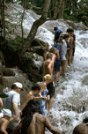 Jamaica - Dunns River Falls: climbing - human chain (photo by Francisca Rigaud)