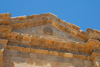 Jerash - Jordan: pediment andt ympanum - Hadrian's triumphal arch - Bab Amman - Roman city of Gerasa - photo by M.Torres