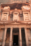 Jordan - Petra: Khazneh - treasury - facade - UNESCO world heritage site - photo by M.Torres