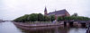 Kaliningrad City, Koenigsberg, Kaliningrad Oblast, Russia: Koenigsberg Cathedral and the waters of the Pregel river - the building was destroyed by British bombs and rebuilt by the Russians in the 1990s - Brick Gothic style - Koenigsberger Dom - Kneiphof - photo by A.Harries