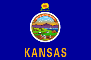 Kansas state flag - motto: Ad astra per aspera - United States of America / Estados Unidos / Etats Unis / EE.UU / EUA / USA