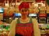 Kazakhstan, Almaty: Russian girl selling delicatessen - photo by M.Torres